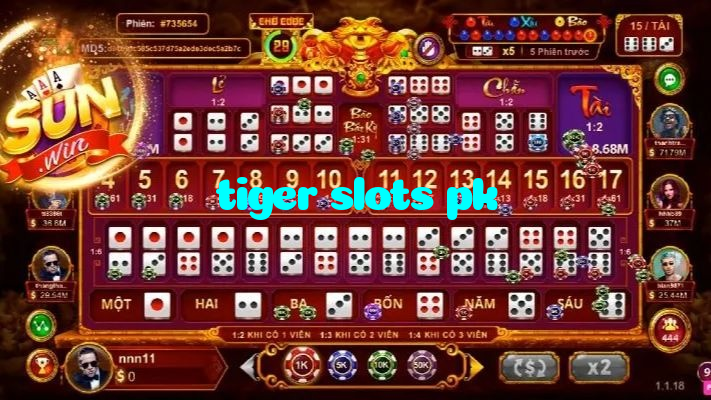 tiger slots pk casino presented on mobile device in Pakistan with slots and live games